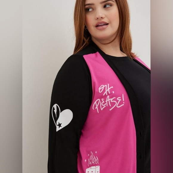 Torrid Love Sick plus size cardigan in pink and black size 1 - Picture 1 of 7
